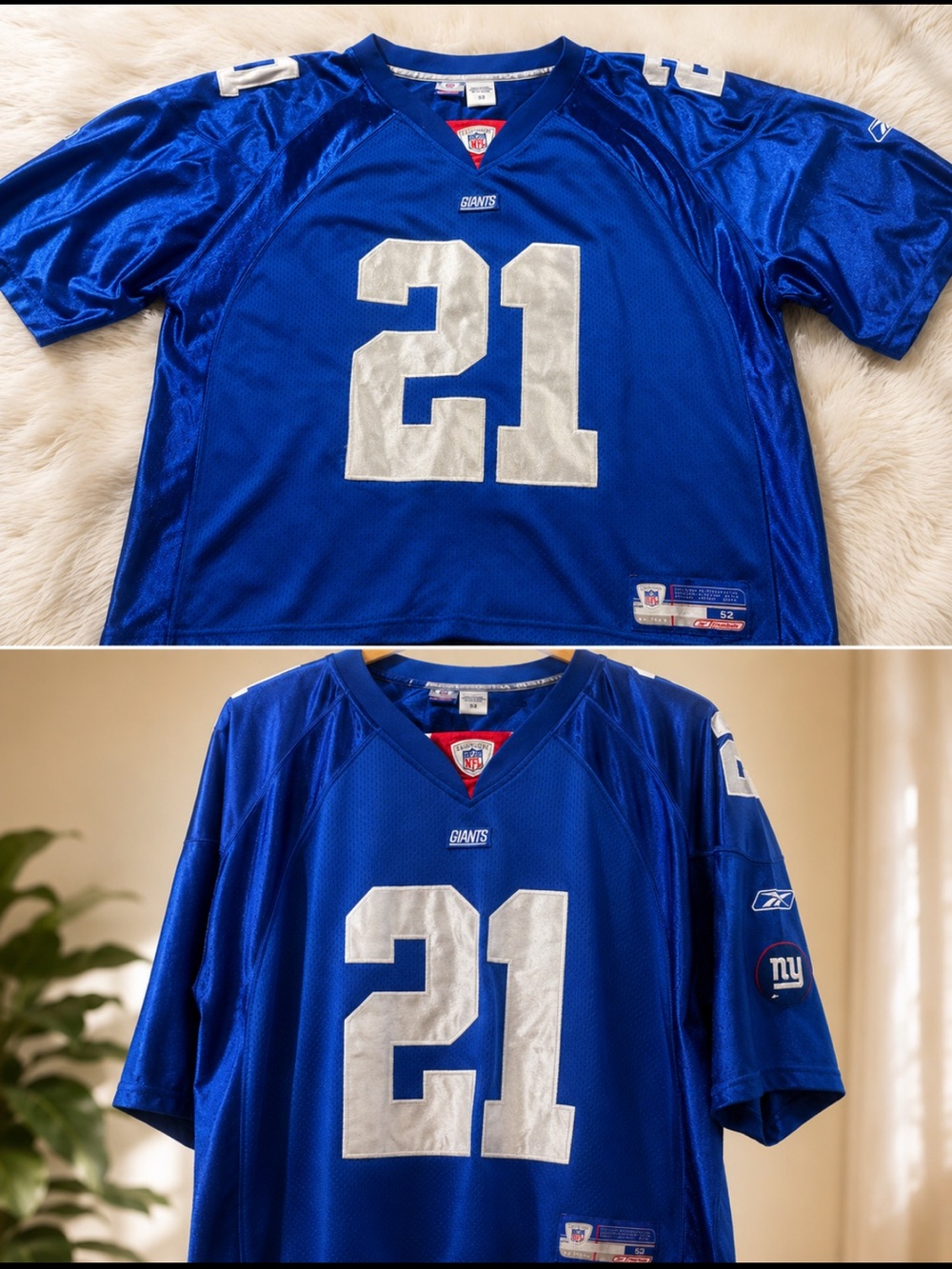 NFL Reebok Blue #21 Football Jersey Barber